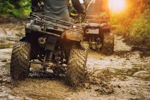 Riding atv